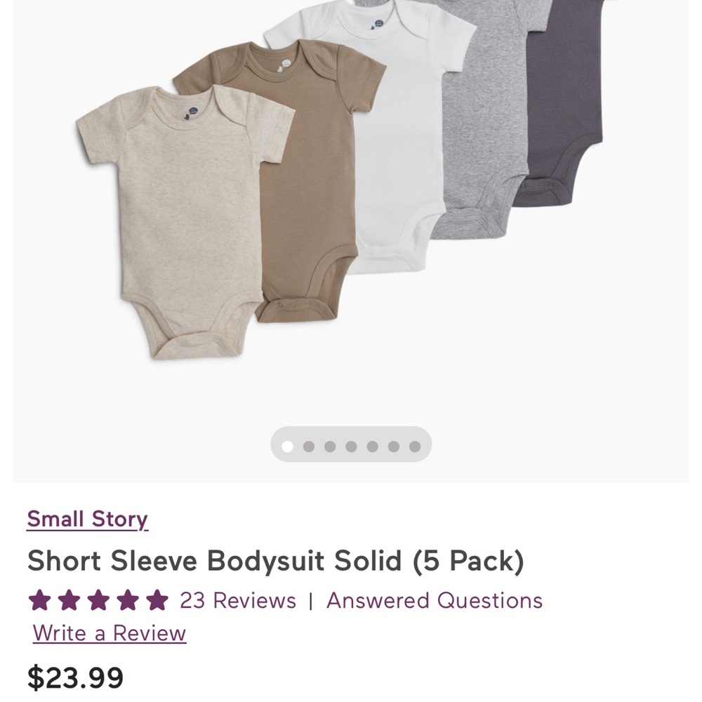 Small Story neutral One Piece Bodysuit Set - Classic and Comfortable